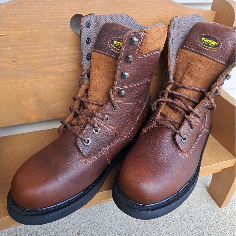 Wolverine Durashocks Men's Brown Leather Waterproof Insulated Work Boots 9.5 EW